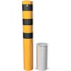 Acélcsőből készült poller - Ø 193 x 3,6 mm kivehető, zár nélkül sárga / fekete