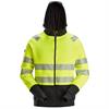 Magas látótávolságú kapucnis kabát, teljes hosszúságú cipzárral, 2. osztályú láthatósági osztály, sárga/fekete színben. - XL méret