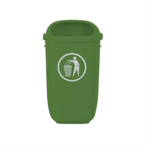 Cestino Flexi senza colonna per lo smaltimento degli escrementi dei cani  RAL 6002 Verde foglia
