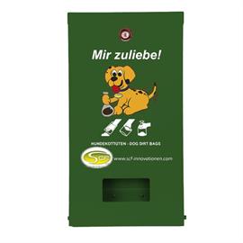 Distributore di sacchetti per la raccolta delle deiezioni canine Snoopie per montaggio a parete  Verde foglia RAL 6002