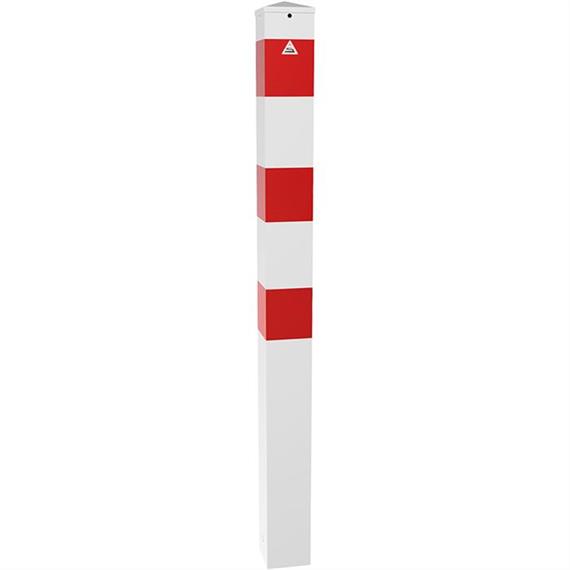 Palo di sbarramento in tubo d'acciaio 100 x 100 x 3 mm fisso, da inserire nel calcestruzzo