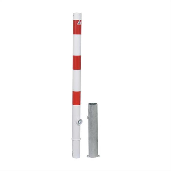 Palo di sbarramento in tubo d'acciaio - Ø 60 x 2,5 mm rimovibile con serratura triangolare