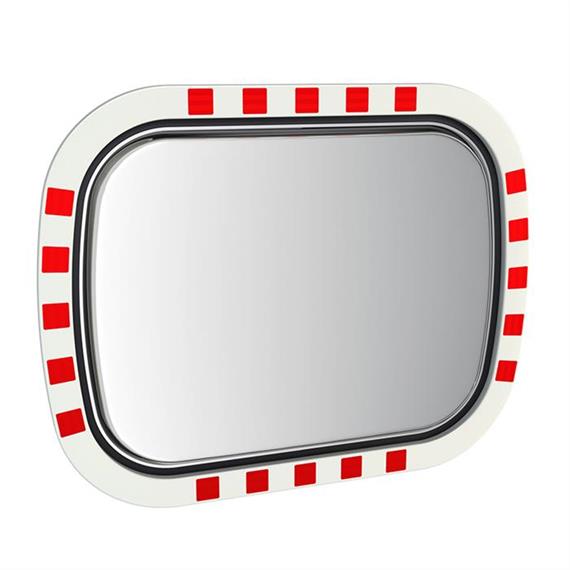 Specchio stradale di base in acciaio inox - standard 700 x 900 mm, ovale