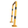 Staffa di protezione antiurto elastica, tubo d'acciaio inclinabile - Ø 76 mm giallo / nero