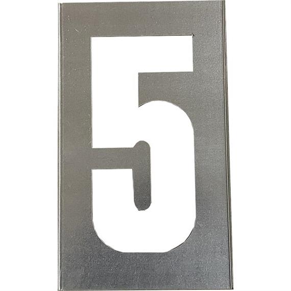Stencil in metallo SET per numeri in metallo alti 30 cm - da 0 a 9 - Numero 5
