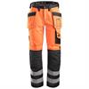 Didelio matomumo darbinės kelnės su kišenėmis su dėklais 2 klasės oranžinė spalva