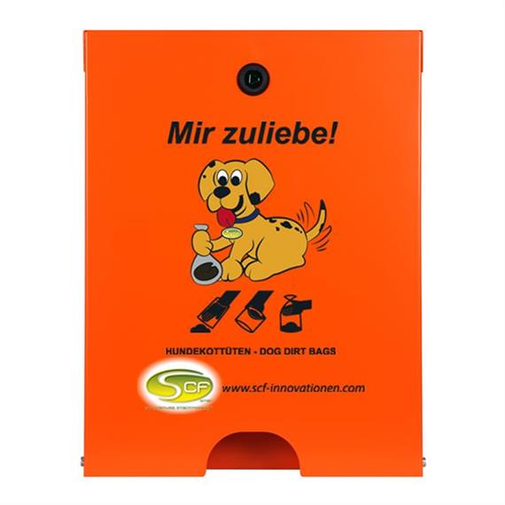 Flexi šunų ekskrementų maišelių dozatorius, skirtas montuoti ant sienos  RAL 2004 gryna oranžinė spalva