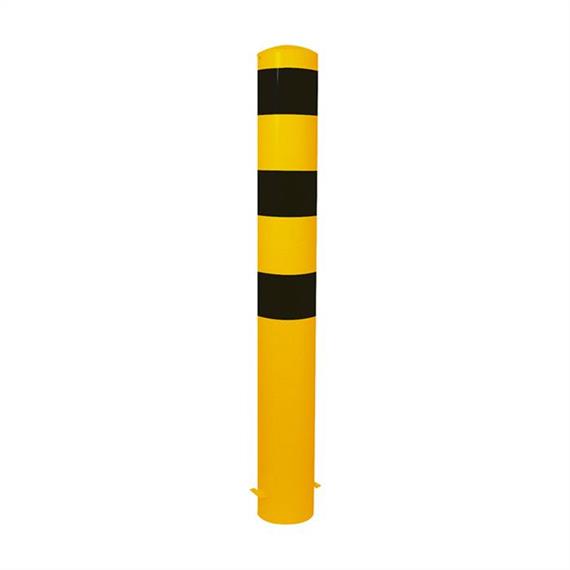 Tērauda cauruļveida bollards - Ø 152 x 3,2 mm, noņemams, bez slēdzenes dzeltens / melns