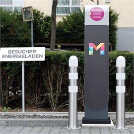 CITY Schutzpoller aus Edelstahl drei weiße Reflexringe, zum Aufdübeln