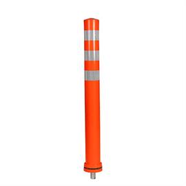 Flexibele meerpaal Bernd oranje met witte strepen - 1000 mm