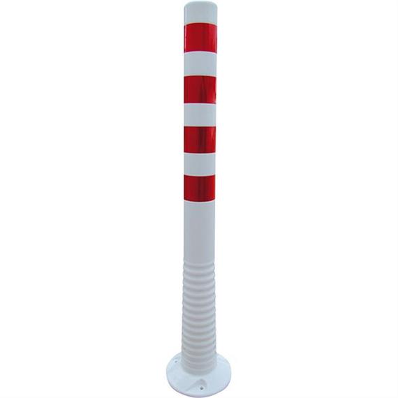 Flexipaal wit rood refl. strepen - Ø 80 mm