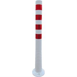 Flexipaal wit rood refl. strepen - Ø 80 mm