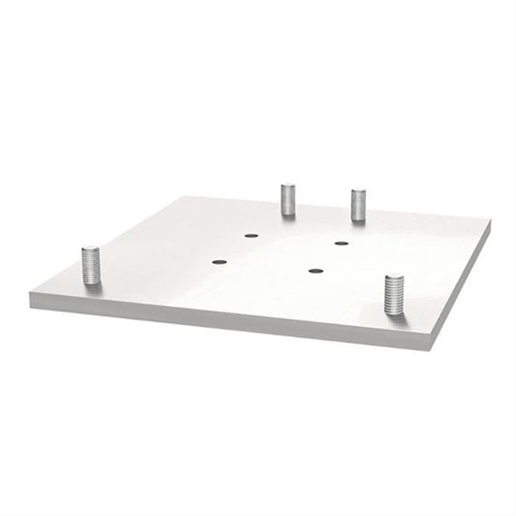 Adapterplate for gitterrørmast og montasjeanordning for betong med mutter