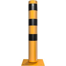 Rørformet stålpullert - Ø 152 x 3,2 mm fast, for innstøping med sveiset stålhette som kan vippes med st