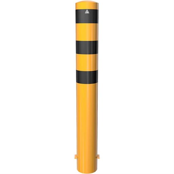 Rørformet stålpullert - Ø 193 x 3,6 mm fast, for innstøping i betong gul / svart