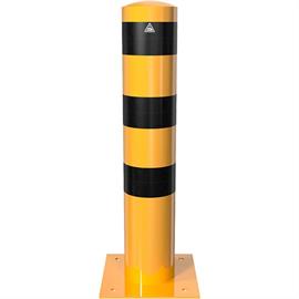 Rørformet stålpullert - Ø 193 x 3,6 mm for pluggfeste gul / svart