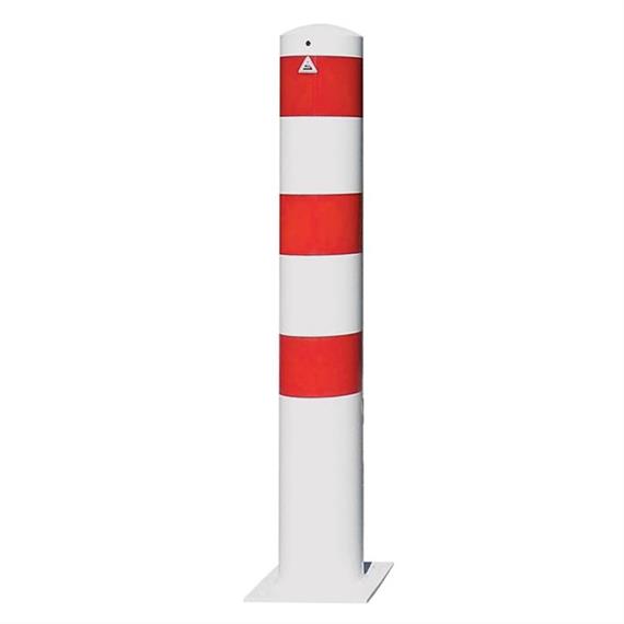 Rørformet stålpullert - Ø 193 x 3,6 mm for pluggfesting varmgalvanisert / hvitlakkert