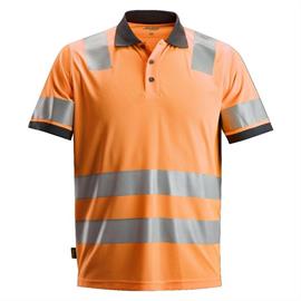 Pomarańczowa koszulka polo o wysokiej widoczności klasy 2