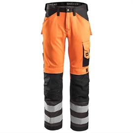 Pomarańczowe spodnie robocze z kamizelką odblaskową klasy 2