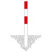 Słupek odgradzający MORION, stały, Ø 90 mm, ocynkowany ogniowo, biało-czerwony, odblaskowy | Bild 2