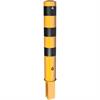 Bollard tubular de aço - Ø 152 x 3,2 mm amovível, com fecho triangular amarelo / preto