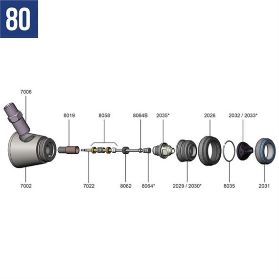 Cabeça de pistola completa para Kamber 80