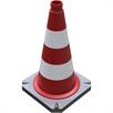 Cone de trânsito de duas partes, boa estabilidade, empilhável, placa de base em material reciclado, altura: 500 mm, cor dos anéis de alumínio: branco | Bild 3