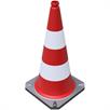 Cone de trânsito de duas partes, boa estabilidade, empilhável, placa de base em material reciclado, altura: 750 mm, cor dos anéis de alumínio: branco | Bild 3