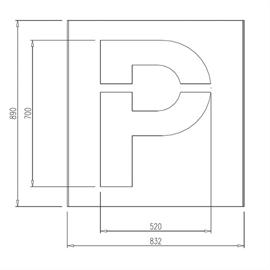 Modelo para P - parque de estacionamento