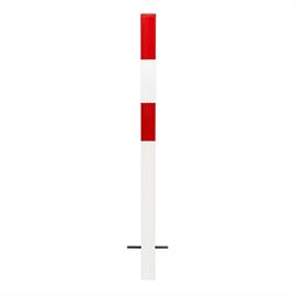 MORION Sperrpfosten, fest., Ø 70 mm, feuerverzinkt, rot-weiß, reflektierend
