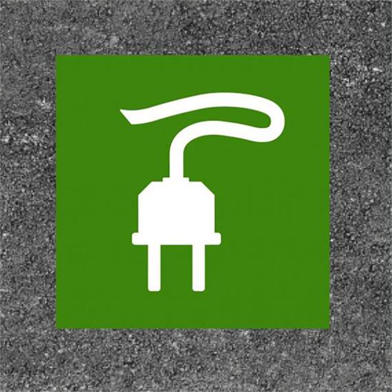Posto de abastecimento de automóveis E-carregador/charging station plug verde/branco 100 x 100 cm