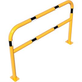 Suporte tubular de aço amarelo / preto com barra transversal para fixar em betão