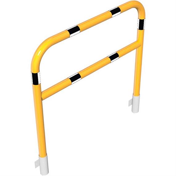Suporte tubular de aço amarelo / preto com barra transversal para montagem na parede
