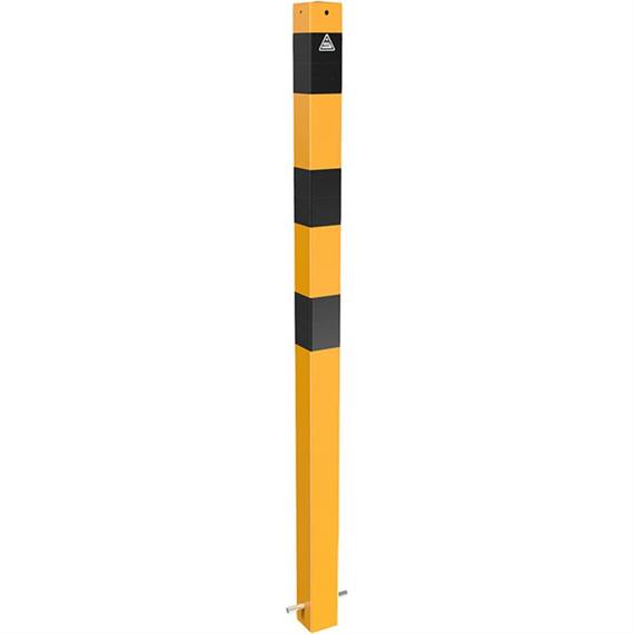 Tubo de aço do poste de barreira 70 x 70 mm amarelo / preto