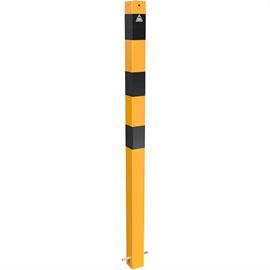 Tubo de aço do poste de barreira 70 x 70 mm amarelo / preto