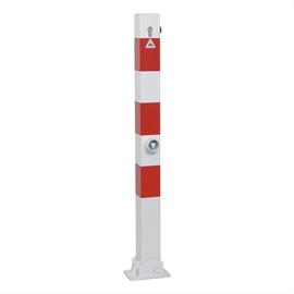 Tubo de aço do poste de barreira 70 x 70 mm dobrável, com fechadura de cilindro de perfil