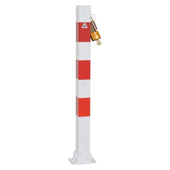 Tubo de aço do poste de barreira 70 x 70 mm dobrável, para cadeado