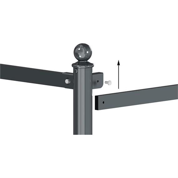 Balustradă de frontieră cu bară transversală din oțel plat