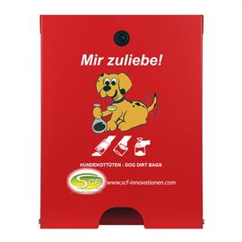Distribuitor Flexi de pungi pentru deșeuri canine pentru montare pe perete  RAL 3020 roșu trafic