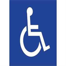 Parkovacie miesto pre invalidov z označovacej fólie, modrá/biela, 100 x 140 cm