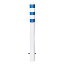 CITY Schutzpoller aus Stahl feuerverzinkt und beschichtet - 3 blaue Reflexringe, zum Einbetonieren