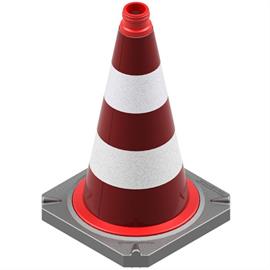 Dvodelni prometni stožec po standardu TL z odsevno folijo - višina 500 mm - tip folije1