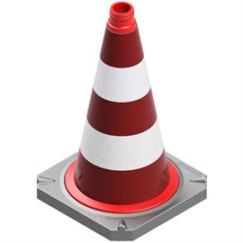 Dvodelni prometni stožec po standardu TL z odsevno folijo - višina 500 mm