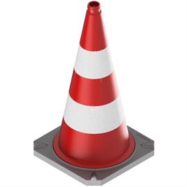 Dvodelni prometni stožec po standardu TL z odsevno folijo - višina 750 mm - tip folije1