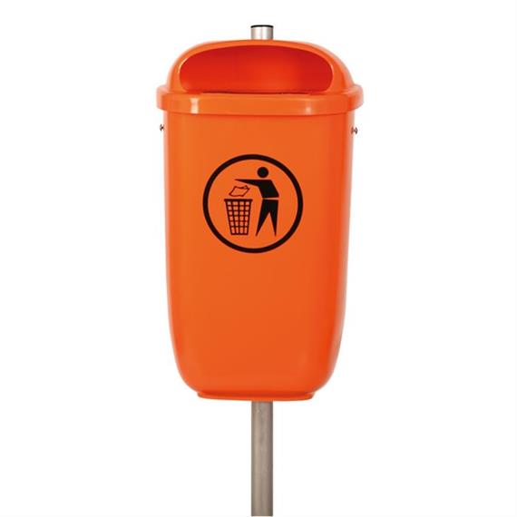 Flexi koš za smeti s pocinkanim stebričkom za odlaganje pasjih odpadkov  Čista oranžna barva RAL 2004