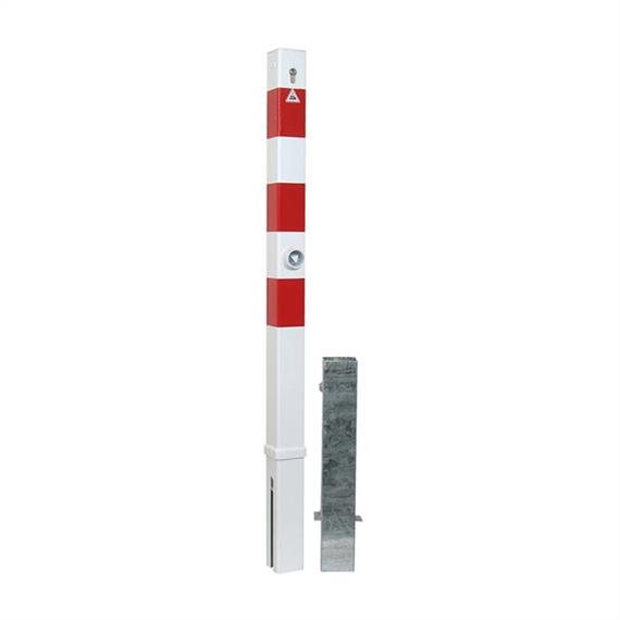 Zaporni stebriček jeklena cev 70 x 70 mm, odstranljiv, s profilno cilindrično ključavnico