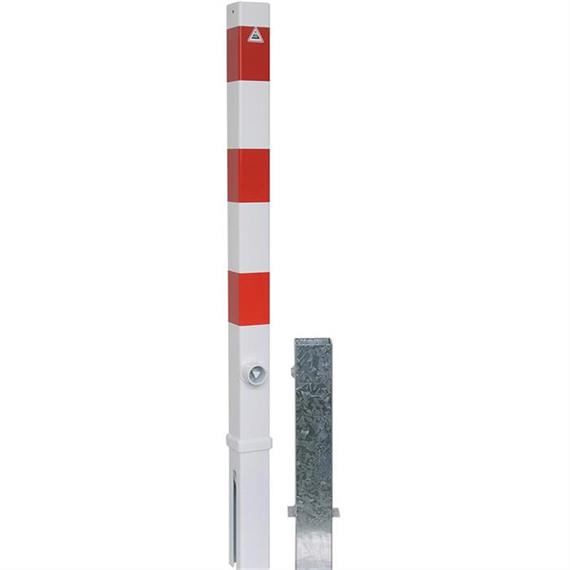 Avspärrningsstolpe (brandmansstolpe) stålrör 70 x 70 mm avtagbar, med triangulärt lås