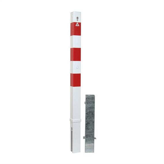 Avspärrningsstolpe stålrör 70 x 70 mm avtagbar, med profilcylinderlås