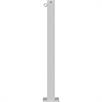 Barriärstolpe stålrör 70 x 70 mm fast, för dymling, varmförzinkat / vitlackerat | Bild 3