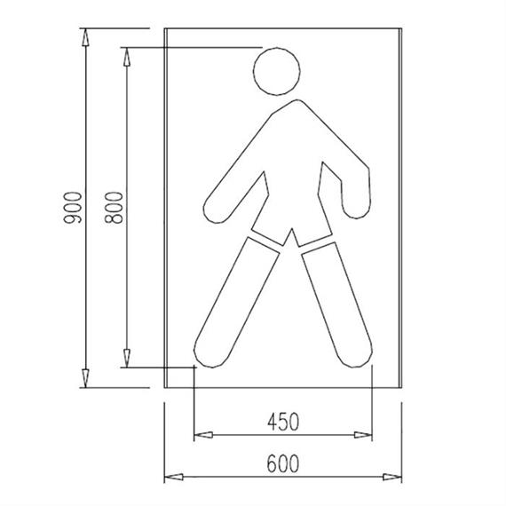 Fotgängare - metall 80 cm hög